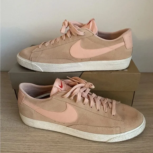 Nike SB Blazer Low Pink Orange Suede Lace-Up Sneakers 371760-801- Mens Size 12 - Picture 2 of 11